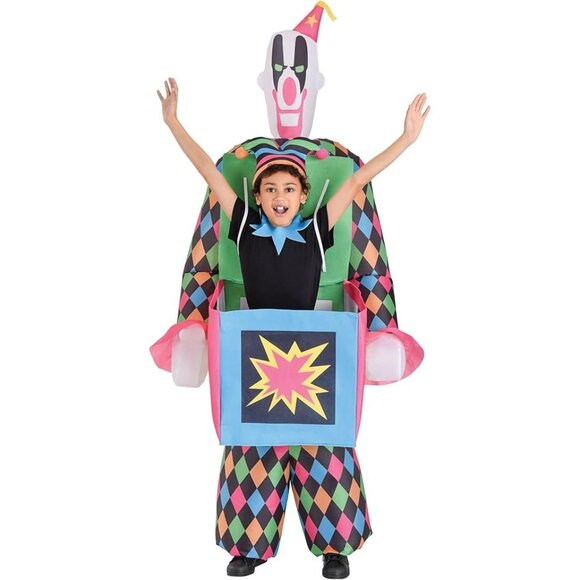 Jack In The Box Inflatable Jumpsuit Costumes Child Standard Clown 10 Medium - Picture 1 of 8